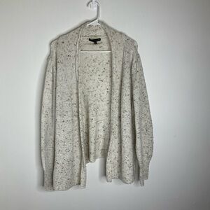 Adrienne Vittadini Cream Speckled women’s Cardigan size LARGE